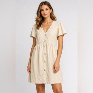 🌺 MNG by Mango Button-Front Dress